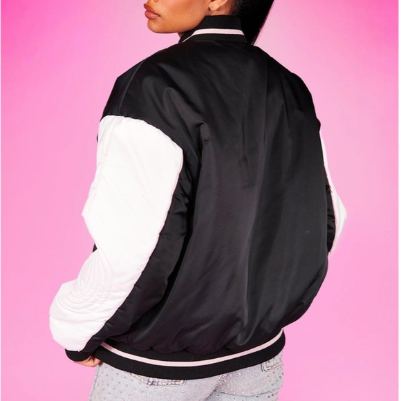 NWT Barbie + Boohoo Barbie Varsity Jacket - Picture 3 of 11